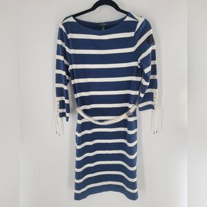 Ralph Lauren Jeans Co‎ Dress Womens Small Nautical Stripe Pockets Shift LRL  New